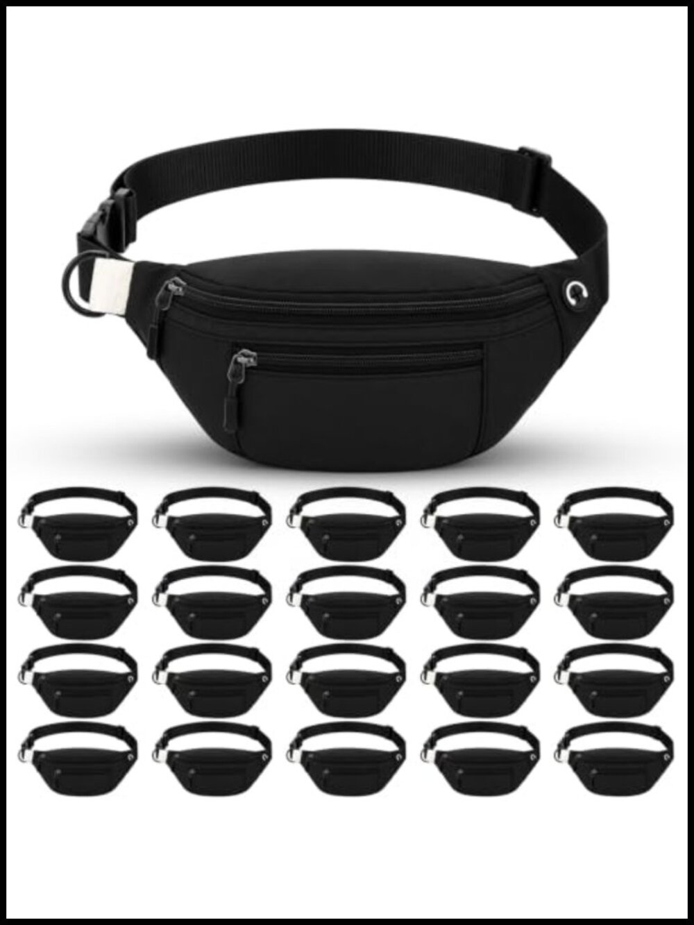 20 Pack Crossbody Fanny Pack Bulk Oxford Cloth Waist Bag Travel Hiking